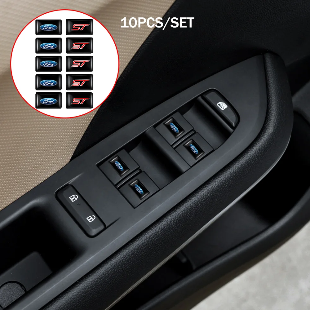 10PCS 3D Epoxy Car Window Lift Button Sticker Steering Wheel Dashboard Decor Decal for Ford ST Racing RS Mondeo Kuga Fiesta Edge
10PCS 3D Epoxy Car Window Lift Button Sticker Steering Wheel Dashboard Decor Decal for Ford ST Racing RS Mondeo Kuga Fiesta Edge