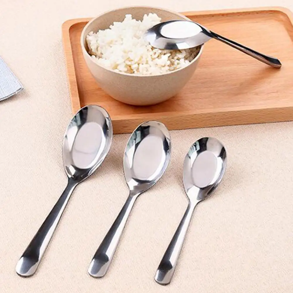 Portable Stainless Steel Long Handle Thickened soup spoon home dining spoon tableware children's meal spoon flat spoon 
Portable Stainless Steel Long Handle Thickened soup spoon home dining spoon tableware children's meal spoon flat spoon