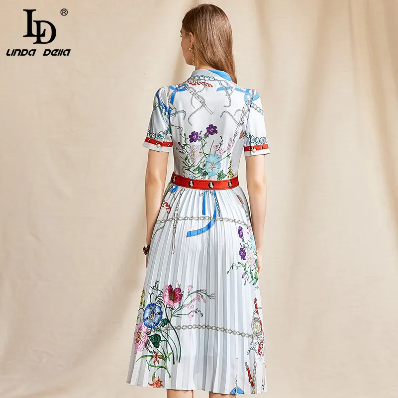 LD LINDA DELLA Fashion Runway Summer Dress Women Short sleeve Bow Lace Button Beading Print Bohemian Ladies Pleated Midi Dresses
LD LINDA DELLA Fashion Runway Summer Dress Women Short sleeve Bow Lace Button Beading Print Bohemian Ladies Pleated Midi Dresses