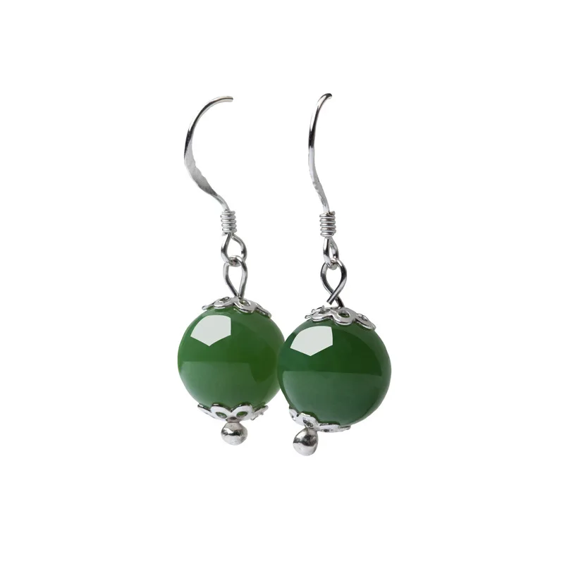 Women's S925 Sliver Dangler Natural HETIAN Jade Nephrite Earrings Green Ball Eardrop Earrings Gift for Female Fine Jade Jewelry
Women's S925 Sliver Dangler Natural HETIAN Jade Nephrite Earrings Green Ball Eardrop Earrings Gift for Female Fine Jade Jewelry