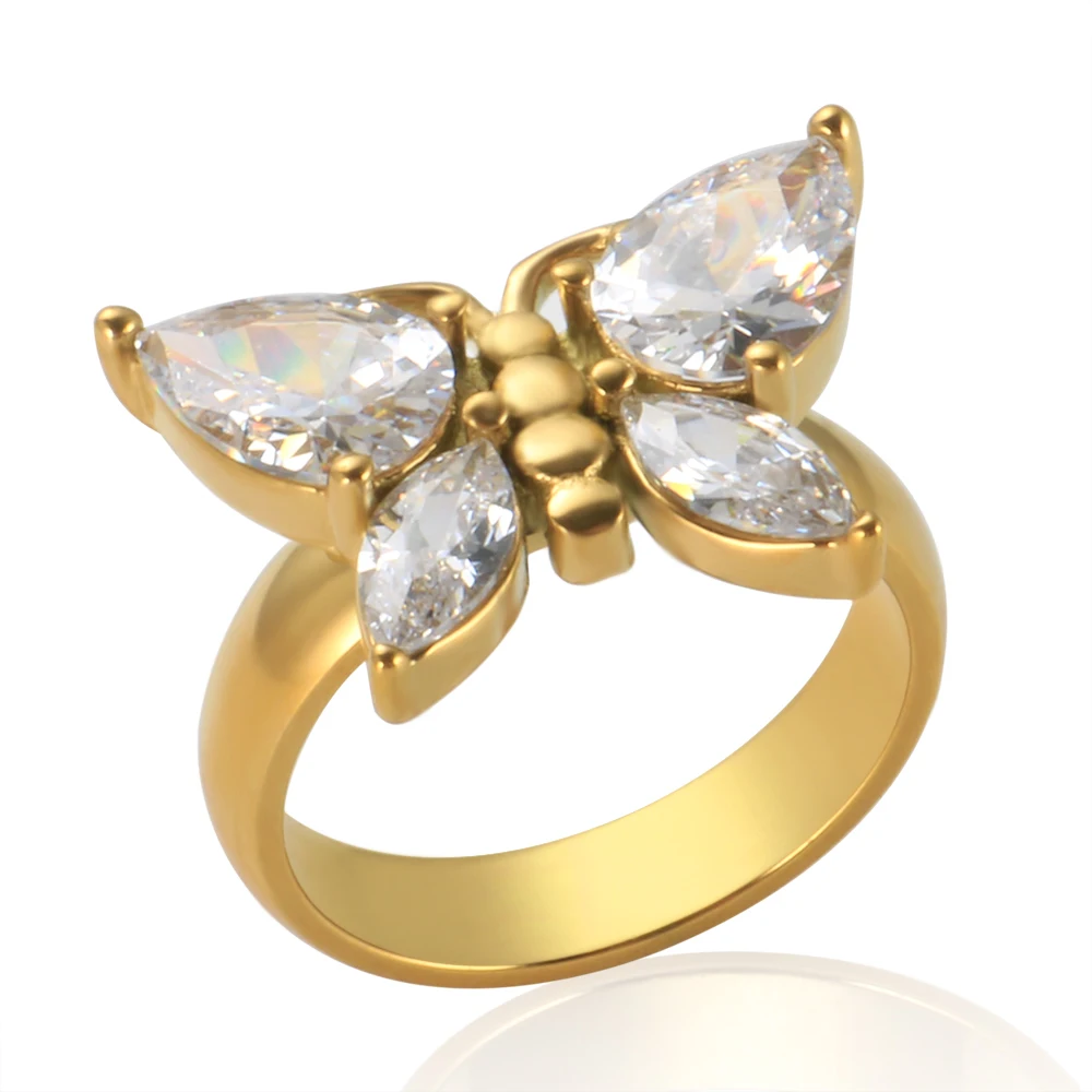 Luxury Butterfly Ziron Ring Fashion Personality Gold Plated Women CZ Crystal Finger Ring For Party Jewelry Gifts
Luxury Butterfly Ziron Ring Fashion Personality Gold Plated Women CZ Crystal Finger Ring For Party Jewelry Gifts