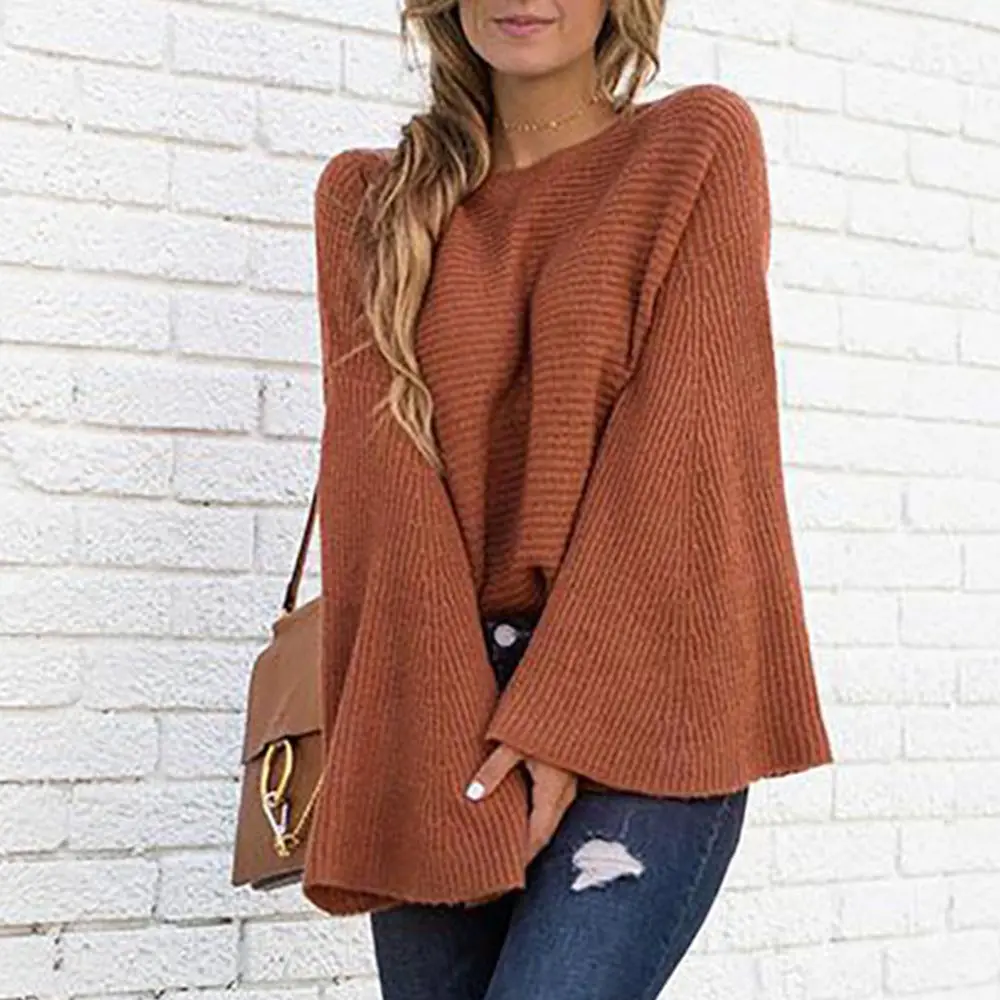 Women Vintage Sweater Autumn Elegant Flare Sleeve O Neck Loose Pullover Harajuku Batwing Knitting Jumper Casual Tops
Women Vintage Sweater Autumn Elegant Flare Sleeve O Neck Loose Pullover Harajuku Batwing Knitting Jumper Casual Tops