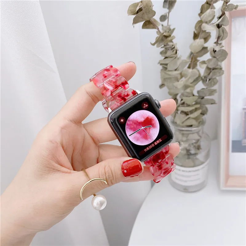 Resin Strap For iWatch Apple Watch 6 5 4 SE 44mm 40mm For Iwatch Series 3 38mm 42mm Colourful Resin Metal Stainless Steel Strap
Resin Strap For iWatch Apple Watch 6 5 4 SE 44mm 40mm For Iwatch Series 3 38mm 42mm Colourful Resin Metal Stainless Steel Strap