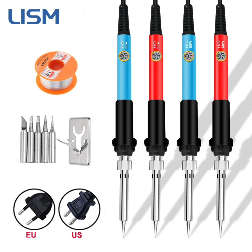 60W Electric Soldering Iron Adjustable Temperature Welding Solder Rework Station Heat Pencil Repair Tool With Solder Tip
60W Electric Soldering Iron Adjustable Temperature Welding Solder Rework Station Heat Pencil Repair Tool With Solder Tip