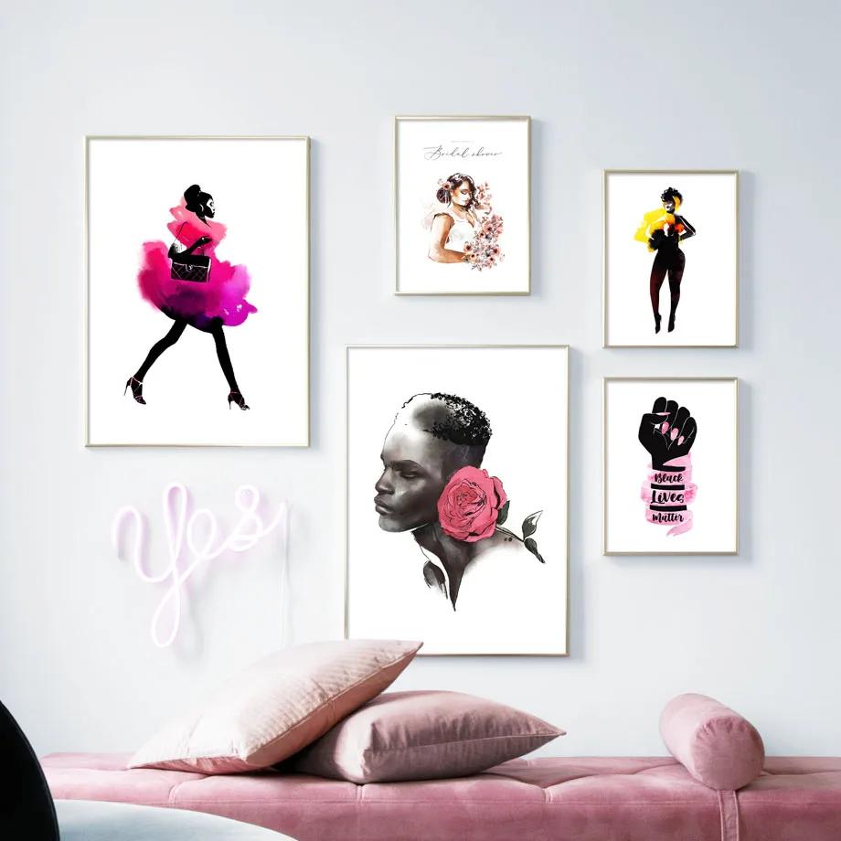 Wall Art Canvas Painting Fashion Black Girl Flower Super Model Nordic Posters And Prints Wall Pictures For Living Room Decor 
Wall Art Canvas Painting Fashion Black Girl Flower Super Model Nordic Posters And Prints Wall Pictures For Living Room Decor