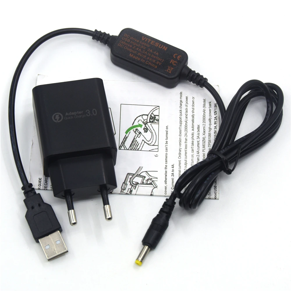 Мощность банк USB кабель + быстрая Зарядное устройство для цифрового фотоаппарата