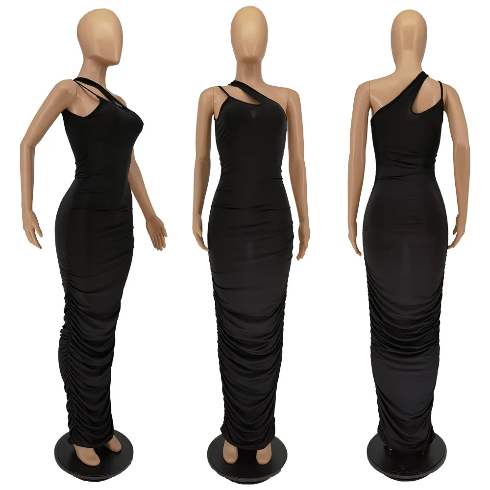 Women Dress Pleated Sleeveless Strap Solid Color Dress Casual Bodycon Dress Summer Fashion Folds Vestido De Mujer Donsignet 
Women Dress Pleated Sleeveless Strap Solid Color Dress Casual Bodycon Dress Summer Fashion Folds Vestido De Mujer Donsignet