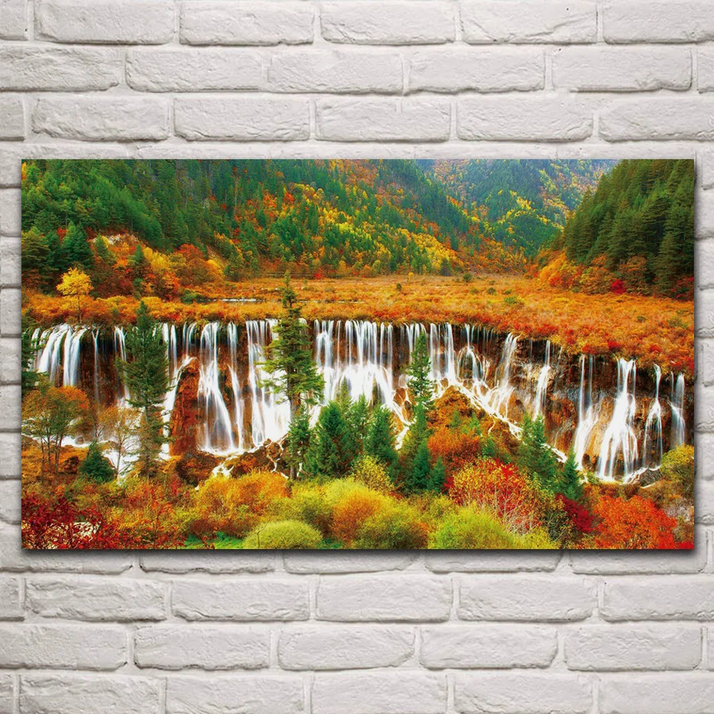 colorful nature cascades autumn mountain waterfall foliage fabric posters on wall picture home art living room decoration KQ330
colorful nature cascades autumn mountain waterfall foliage fabric posters on wall picture home art living room decoration KQ330