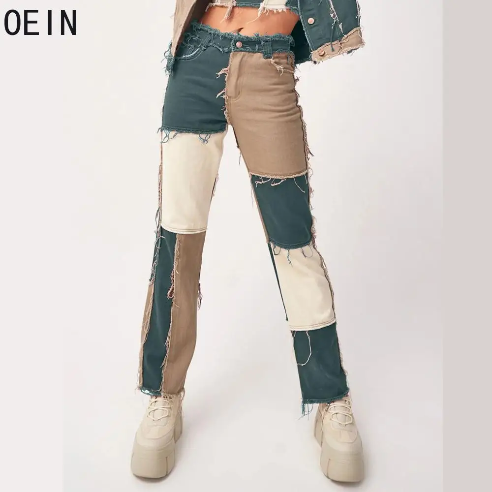 Autumn Brown Women Cowboy Striped Patchwork Jeans Street Casual Hip Hop High Waist Loose Straight Jeans Women's Fashion Pants
Autumn Brown Women Cowboy Striped Patchwork Jeans Street Casual Hip Hop High Waist Loose Straight Jeans Women's Fashion Pants