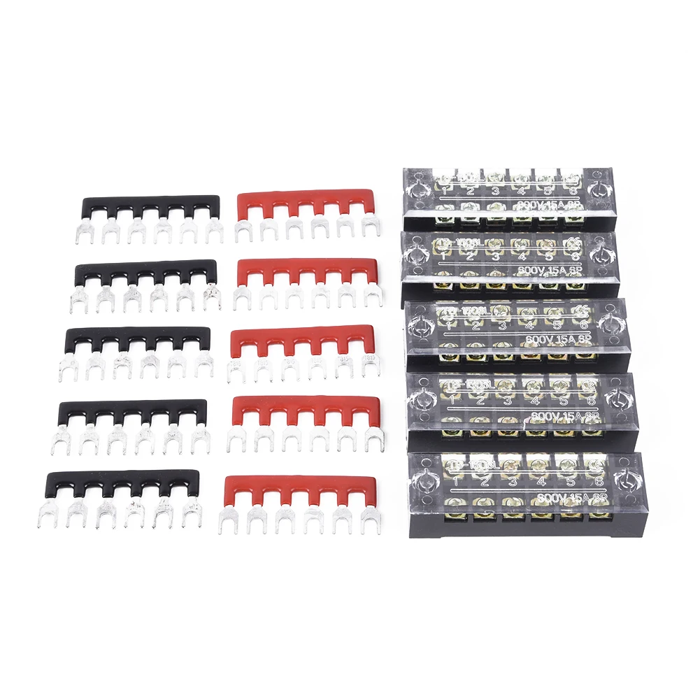 6Points Screw Terminal Blocks Power Distribution Terminal Block Set 600V Durable Useful Practical High Quality
6Points Screw Terminal Blocks Power Distribution Terminal Block Set 600V Durable Useful Practical High Quality