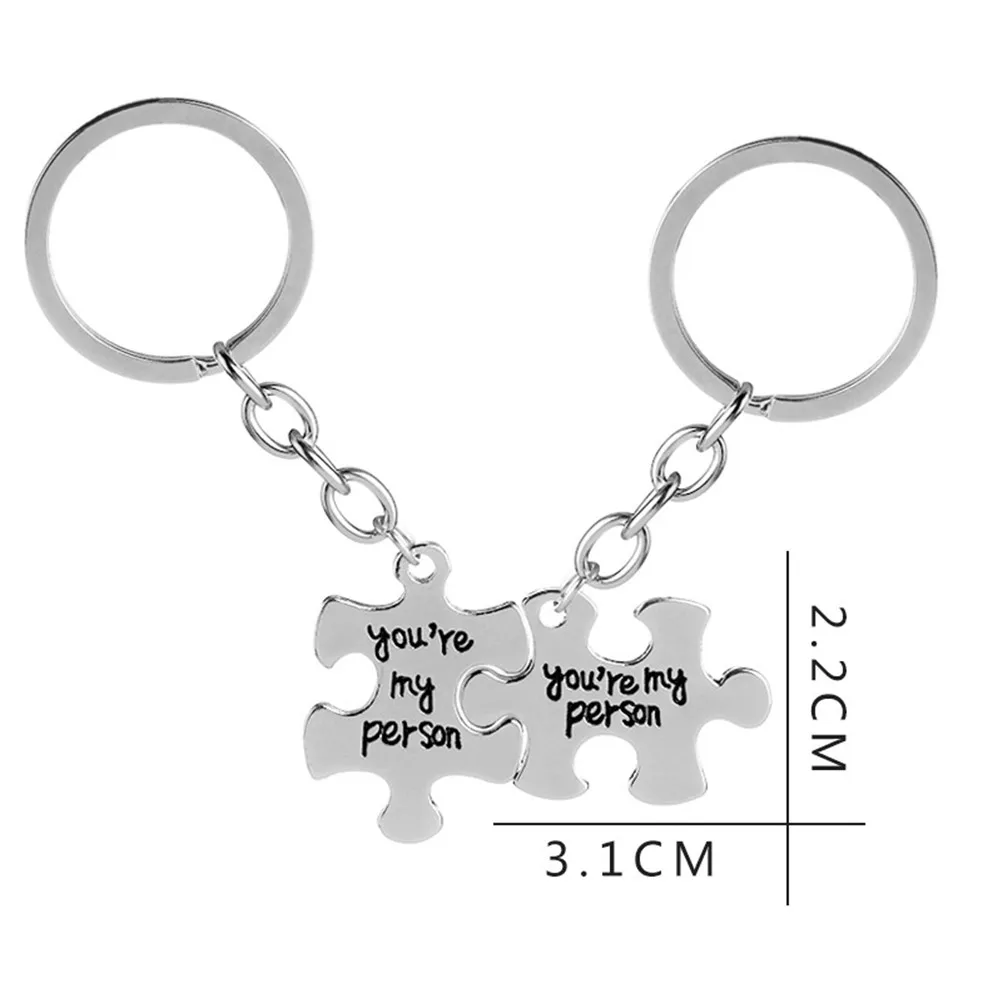 Korean Fashion 1 Pair Chic Keychain Keyring Puzzle You're My Person Pendant Keychain Bag Key Chain Valentine's Day Gift
Korean Fashion 1 Pair Chic Keychain Keyring Puzzle You're My Person Pendant Keychain Bag Key Chain Valentine's Day Gift