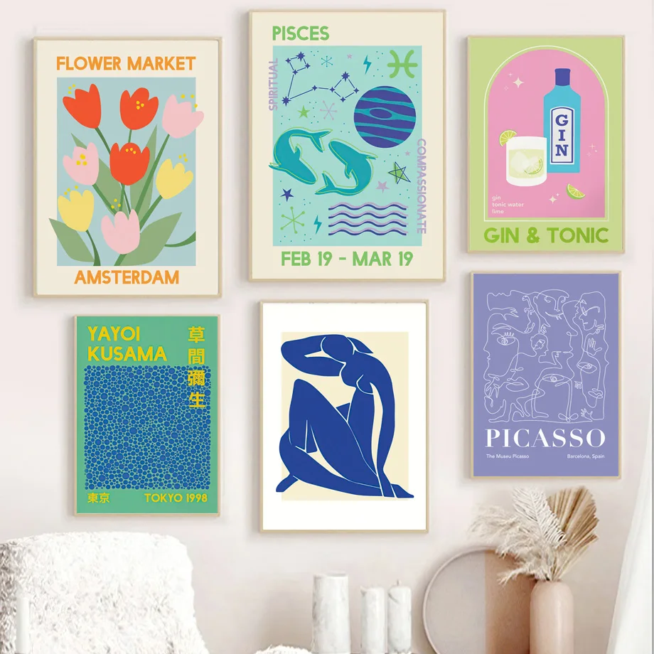Abstract Pisces Flower Market Yayoi Kusama Gin Nude Nordic Poster Wall Art Print Canvas Painting Decor Pictures For Living Room
Abstract Pisces Flower Market Yayoi Kusama Gin Nude Nordic Poster Wall Art Print Canvas Painting Decor Pictures For Living Room