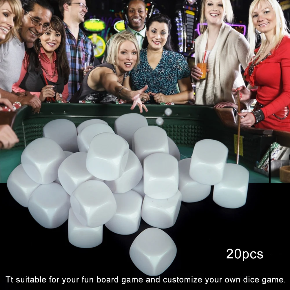 20PCS Dice 1.6CM/2CM DIY Games Blank Dice Alec Children Adult Party Game Dice Multipurpose White Dice Dropshipping Appealing
20PCS Dice 1.6CM/2CM DIY Games Blank Dice Alec Children Adult Party Game Dice Multipurpose White Dice Dropshipping Appealing