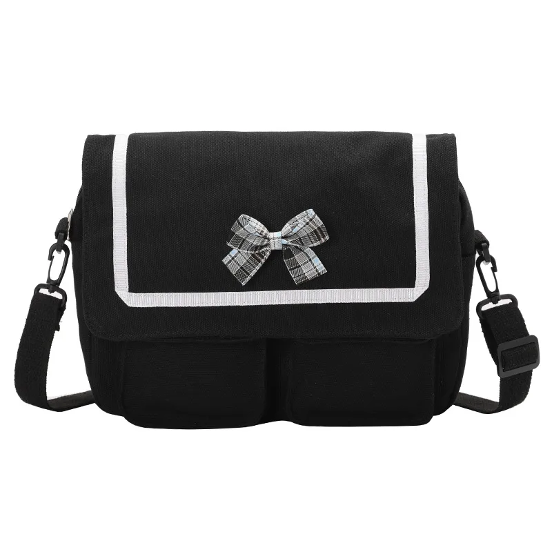 Simple Casual Little Bow Girl Canvas Messenger Bag JK Uniform Women Japanese Style School Shoulder Bag Satchel
Simple Casual Little Bow Girl Canvas Messenger Bag JK Uniform Women Japanese Style School Shoulder Bag Satchel