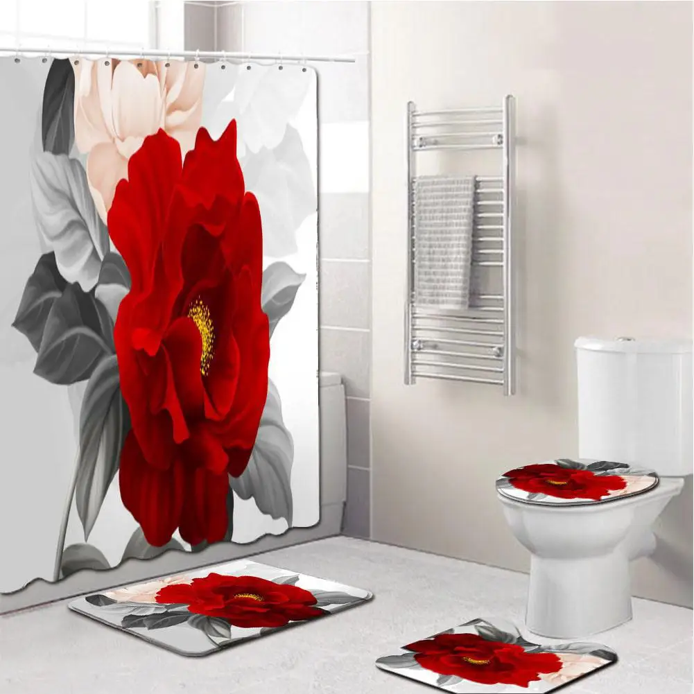 4Pcs/Set Elegant Flowers Pattern Shower Curtain Mat Set Non Slip Rugs Carpet for Bathroom Toilet Bath
4Pcs/Set Elegant Flowers Pattern Shower Curtain Mat Set Non Slip Rugs Carpet for Bathroom Toilet Bath