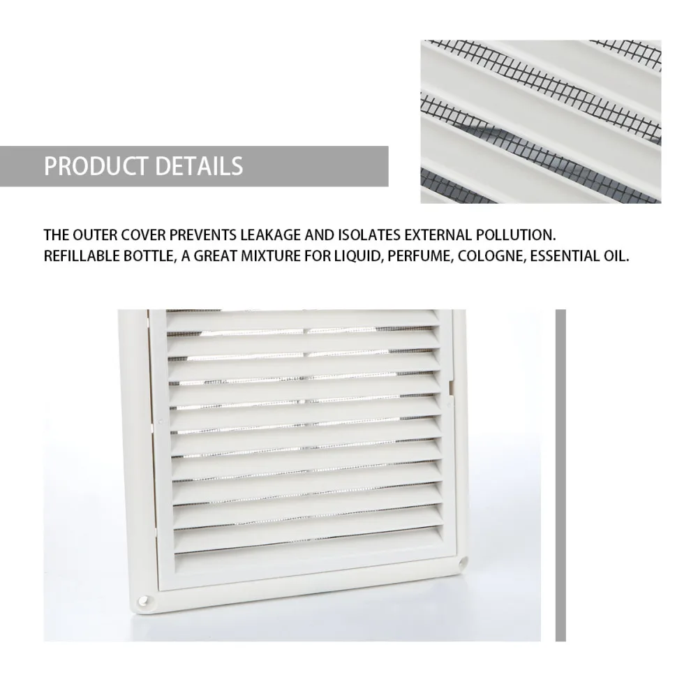 1PC Air Vent Ventilation Grill Cover Wall Ceiling Mounted Vent Built-in Fly Screen Mesh for Bathroom Office Home (White, 100mm)
1PC Air Vent Ventilation Grill Cover Wall Ceiling Mounted Vent Built-in Fly Screen Mesh for Bathroom Office Home (White, 100mm)