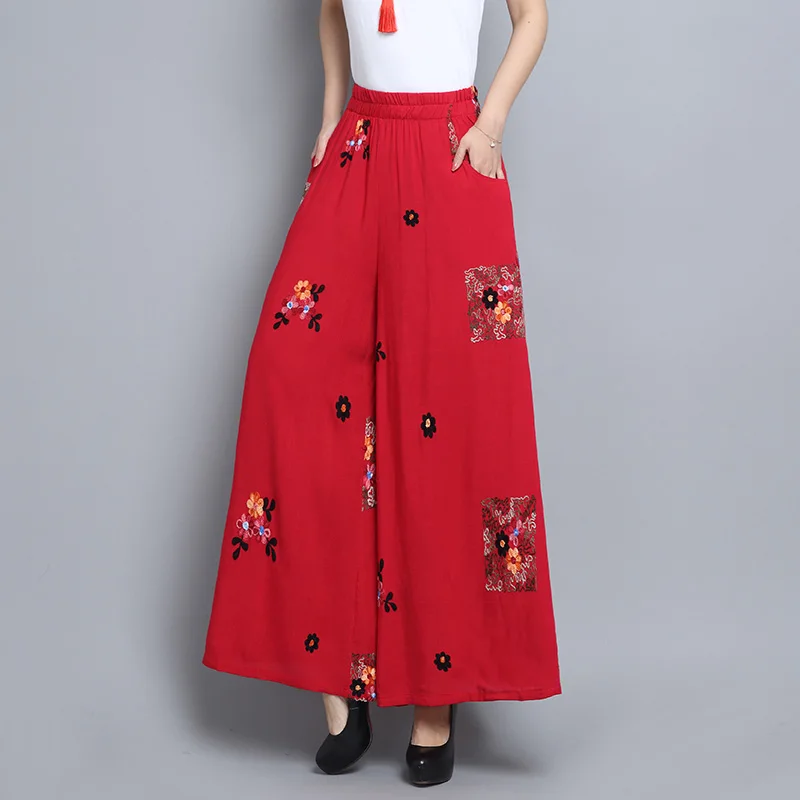 Summer new embroidery wide-leg pants women Elastic waist pants Vintage casual pants trousers women pants women harajuku
Summer new embroidery wide-leg pants women Elastic waist pants Vintage casual pants trousers women pants women harajuku
