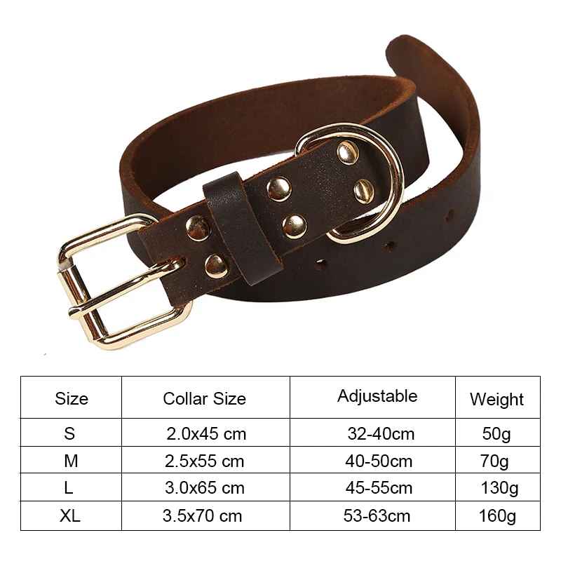 Real Leather Dog Collar For Small Medium Big Dog Durable Vintage Heavy-duty Rustproof D-Ring High-Quality Dogs Chain Pet Supplie
Real Leather Dog Collar For Small Medium Big Dog Durable Vintage Heavy-duty Rustproof D-Ring High-Quality Dogs Chain Pet Supplie