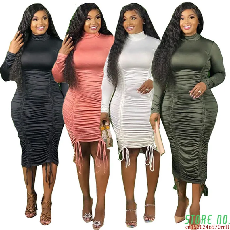 

Plus Size 5XL Dresses For Women Party Elegant Bandage Draped Stacked Skinny Super Stretch Birthday Dress Wholesale Dropshipping