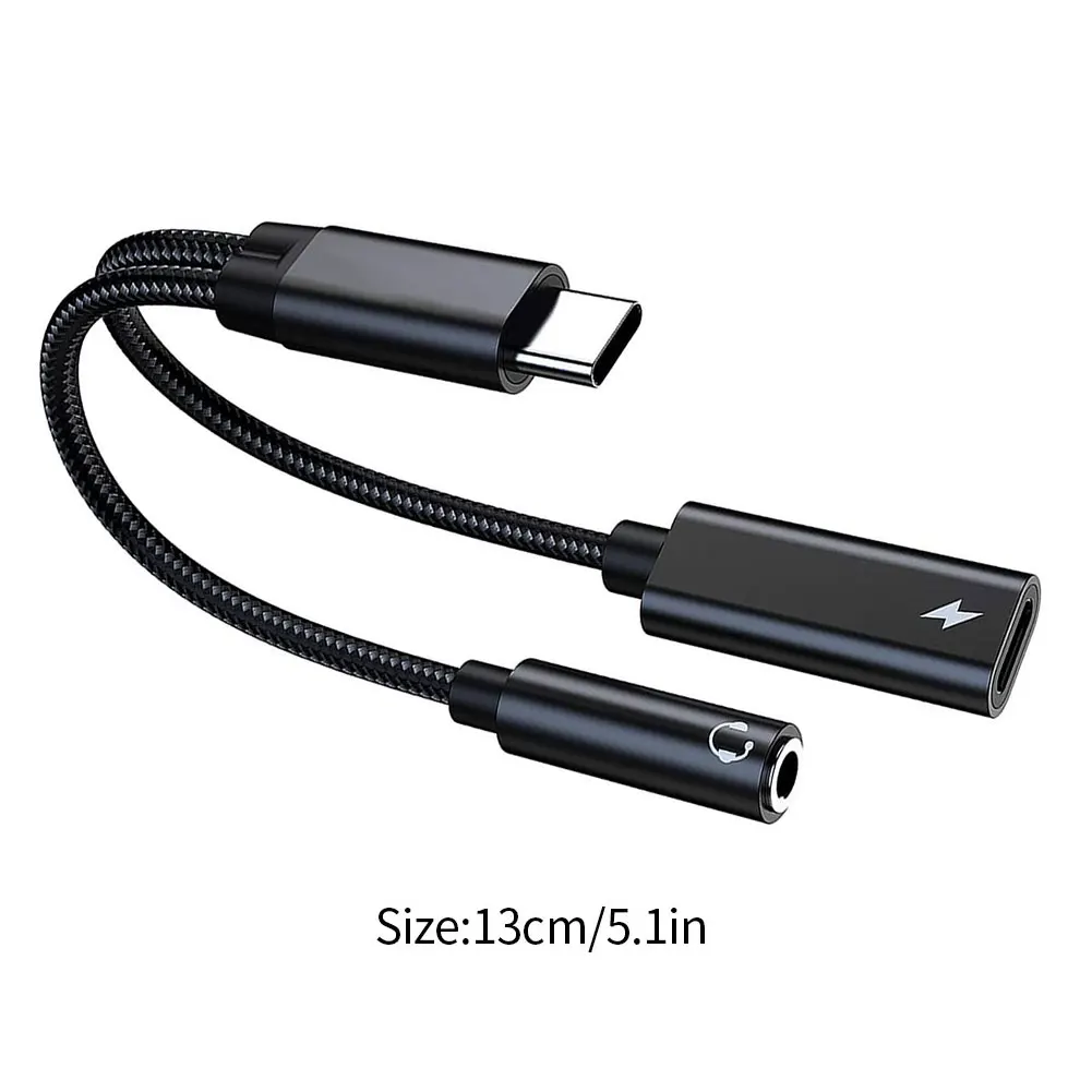 PD60W 2-In-1 USB-C Type C To 3.5mm Charging Cable Splitter Headphone Jack Female To TypeC Male High Quality Adapters AUX Adapter 
PD60W 2-In-1 USB-C Type C To 3.5mm Charging Cable Splitter Headphone Jack Female To TypeC Male High Quality Adapters AUX Adapter