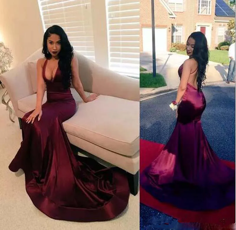 Burgundy Prom Dress Mermaid Deep V-neck Sexy Backless Long Prom Gown Evening Dresses Robe De Soiree
Burgundy Prom Dress Mermaid Deep V-neck Sexy Backless Long Prom Gown Evening Dresses Robe De Soiree