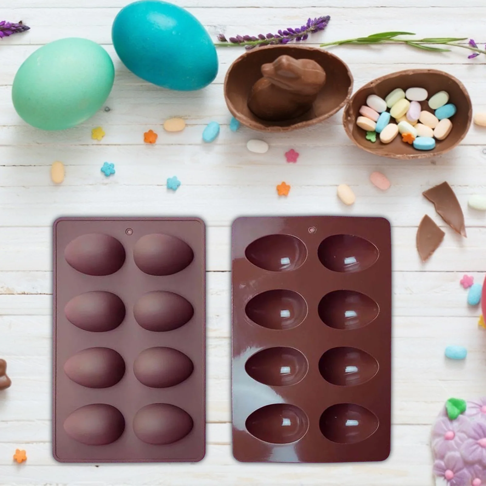 8-cup Silicone Egg Mold Food Grade Cake Decorating Chocolate Mold Easter DIY Baking Tools New
8-cup Silicone Egg Mold Food Grade Cake Decorating Chocolate Mold Easter DIY Baking Tools New