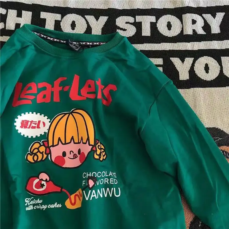 Green Cute Cartoon Print Loose Crewneck Sweatshirt Women New Spring 2021 Long Sleeve Plus Size Casual Kawaii Japanese Fashion
Green Cute Cartoon Print Loose Crewneck Sweatshirt Women New Spring 2021 Long Sleeve Plus Size Casual Kawaii Japanese Fashion
