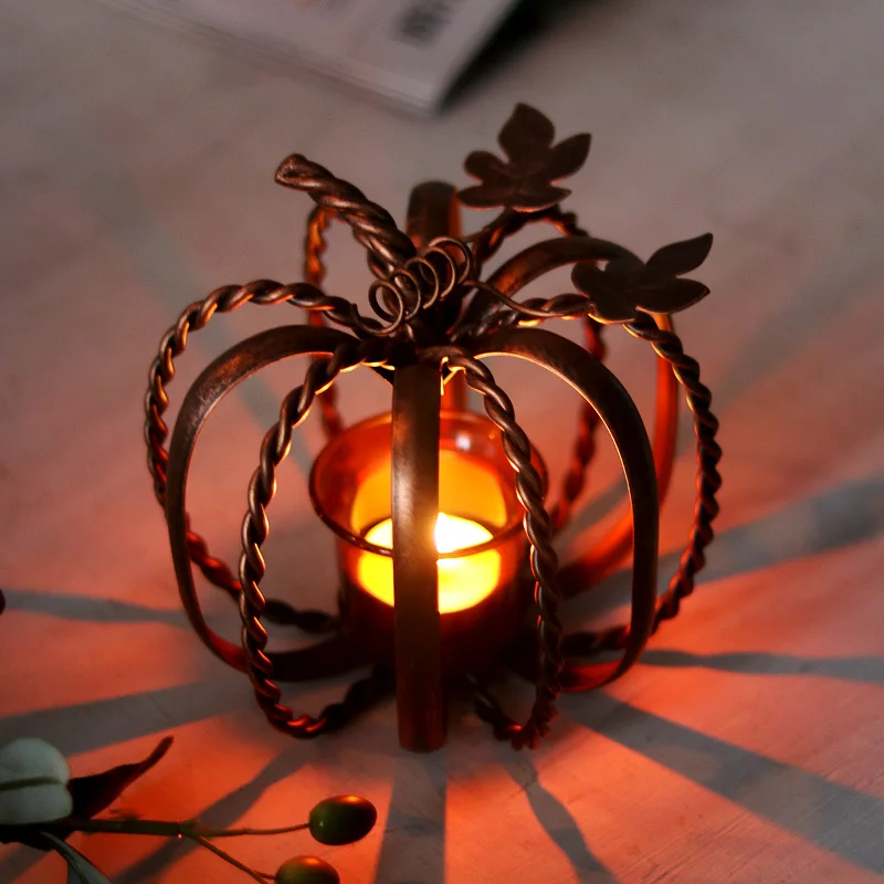 European Vintage Candle Holder Wrought Iron Art Creative Pumpkin Candle Holders Round Glass Candelabros Home Decoration BF50CH
European Vintage Candle Holder Wrought Iron Art Creative Pumpkin Candle Holders Round Glass Candelabros Home Decoration BF50CH