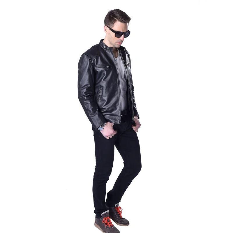 Genuine Leather Jacket Men Leather Coat 100% Sheepskin Cowhide Skin Black Bomber Motorcycle Biker Men's Coat Autumn M033
Genuine Leather Jacket Men Leather Coat 100% Sheepskin Cowhide Skin Black Bomber Motorcycle Biker Men's Coat Autumn M033