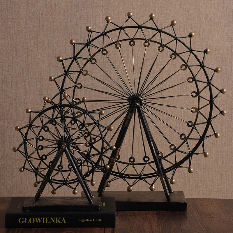 Nordic Retro Iron Ferris Wheel Ornaments Home Accessories Rotating Tea Shop Window Living Room Bedroom Decoration
Nordic Retro Iron Ferris Wheel Ornaments Home Accessories Rotating Tea Shop Window Living Room Bedroom Decoration