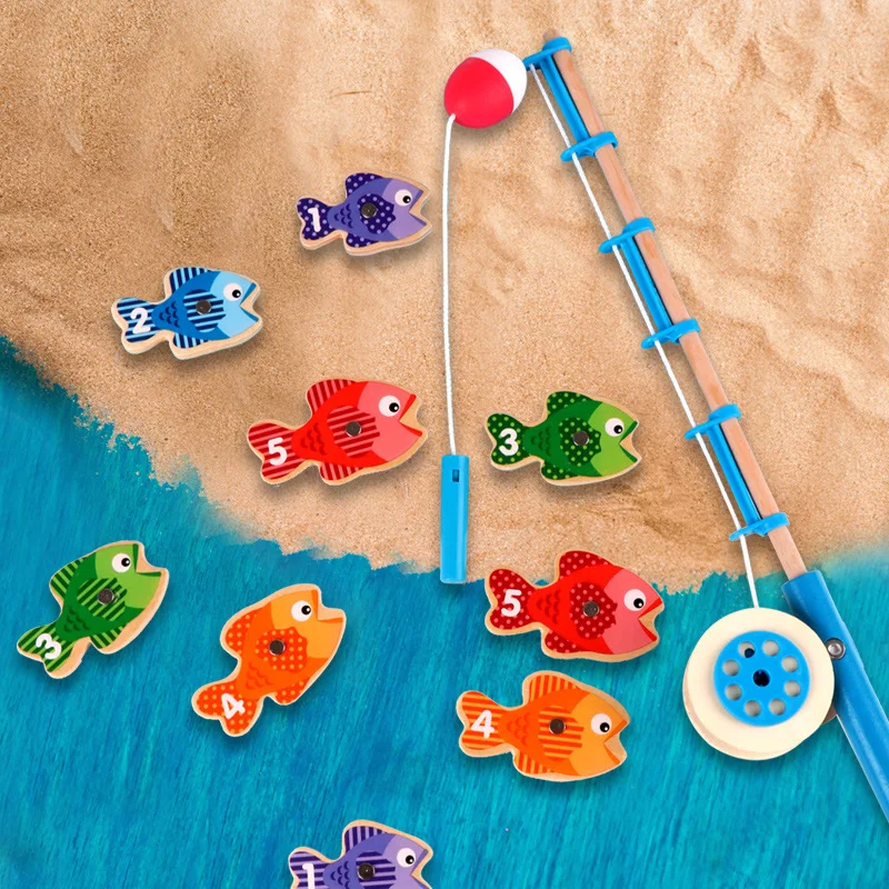 Children's Wooden Magnetic Fishing Parent-child interactive Toys Game Kids 2 Rod 3D Fish Baby Bath toys for childen 5 years
Children's Wooden Magnetic Fishing Parent-child interactive Toys Game Kids 2 Rod 3D Fish Baby Bath toys for childen 5 years