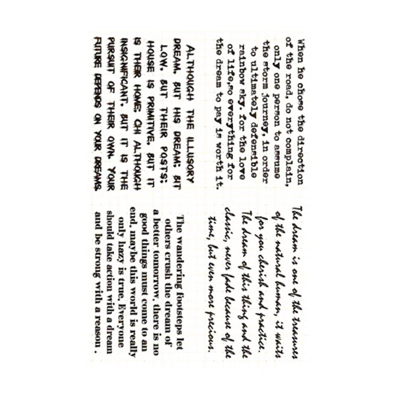 Dream and Life paragraph Clear Stamps for DIY Scrapbooking Card Rubber Stamps Seals Making Album Photo Crafts Decor New Stamps 
Dream and Life paragraph Clear Stamps for DIY Scrapbooking Card Rubber Stamps Seals Making Album Photo Crafts Decor New Stamps