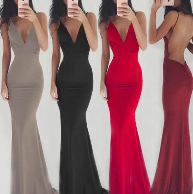 Summer Backless Sexy Long Dress Deep V-Neck Sleeveless Women Dress Spaghetti Strap Evening Party Bodycon Dress
Summer Backless Sexy Long Dress Deep V-Neck Sleeveless Women Dress Spaghetti Strap Evening Party Bodycon Dress