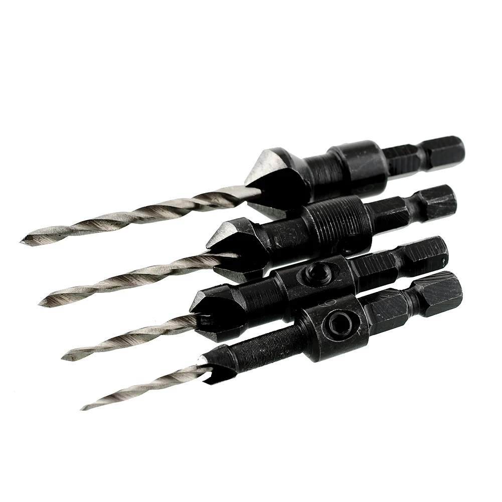 New Practical Craft 4pcs HSS Power Woodworking Tapered Drill Bits Set Tools DIY