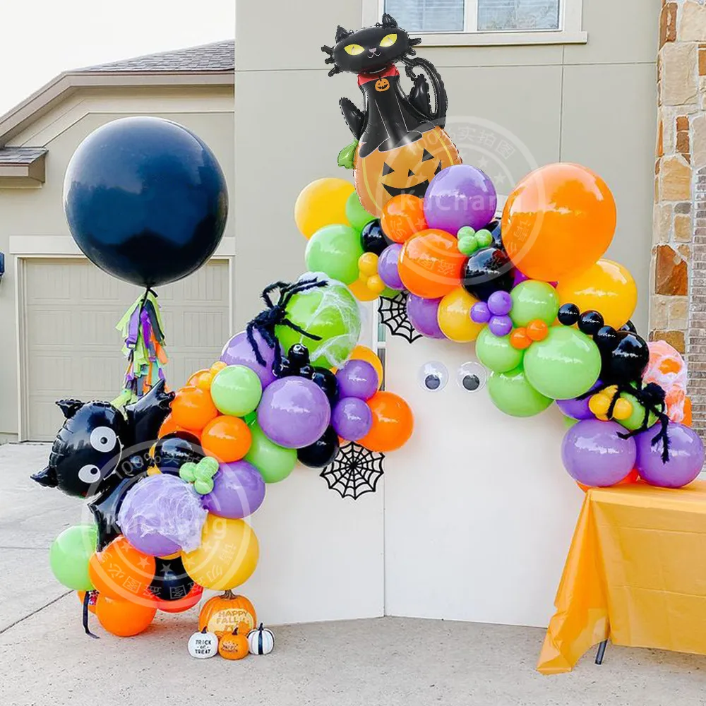 Halloween Balloon Wreath Arch Kit Simulation Black Spider Bat Black Cat Aluminum Foil Balloon Spider Web Halloween Party Decor
Halloween Balloon Wreath Arch Kit Simulation Black Spider Bat Black Cat Aluminum Foil Balloon Spider Web Halloween Party Decor