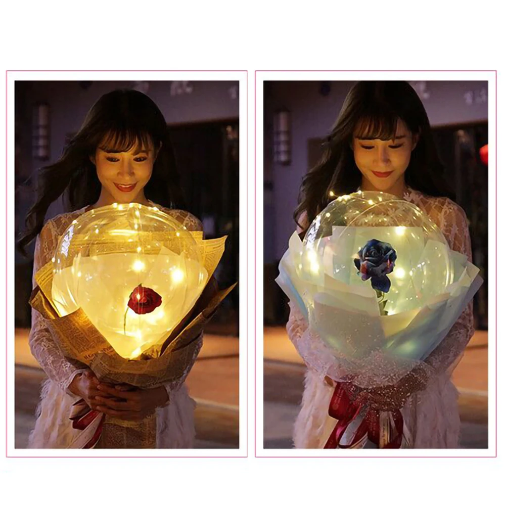 LED Luminous Balloon Rose Bouquet Transparent Bobo Ball Rose Valentines Day Gift Birthday Party Wedding Decoration Gift Balloons
LED Luminous Balloon Rose Bouquet Transparent Bobo Ball Rose Valentines Day Gift Birthday Party Wedding Decoration Gift Balloons