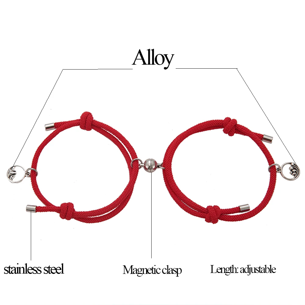 2PCS/SET alloy couple magnetic attraction ball creative Bracelet Stainless Steel friendship rope men and women jewelry gift
2PCS/SET alloy couple magnetic attraction ball creative Bracelet Stainless Steel friendship rope men and women jewelry gift