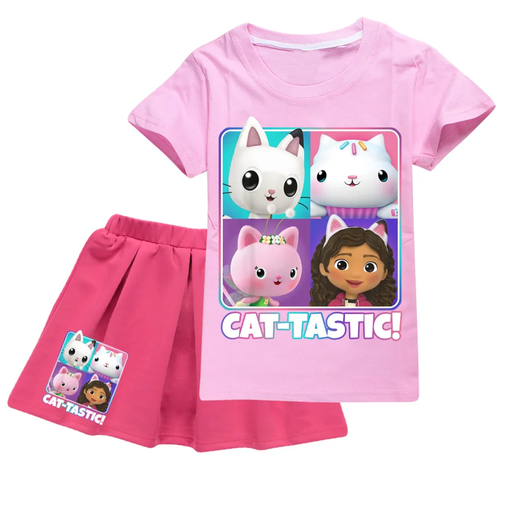 Gabby Cats Kids Clothes Girls Sets Summer Short Sleeve Tshirt Tops + Skirts 2pcs Casual Outfits Cartoon Birthday Party Clothing
Gabby Cats Kids Clothes Girls Sets Summer Short Sleeve Tshirt Tops + Skirts 2pcs Casual Outfits Cartoon Birthday Party Clothing