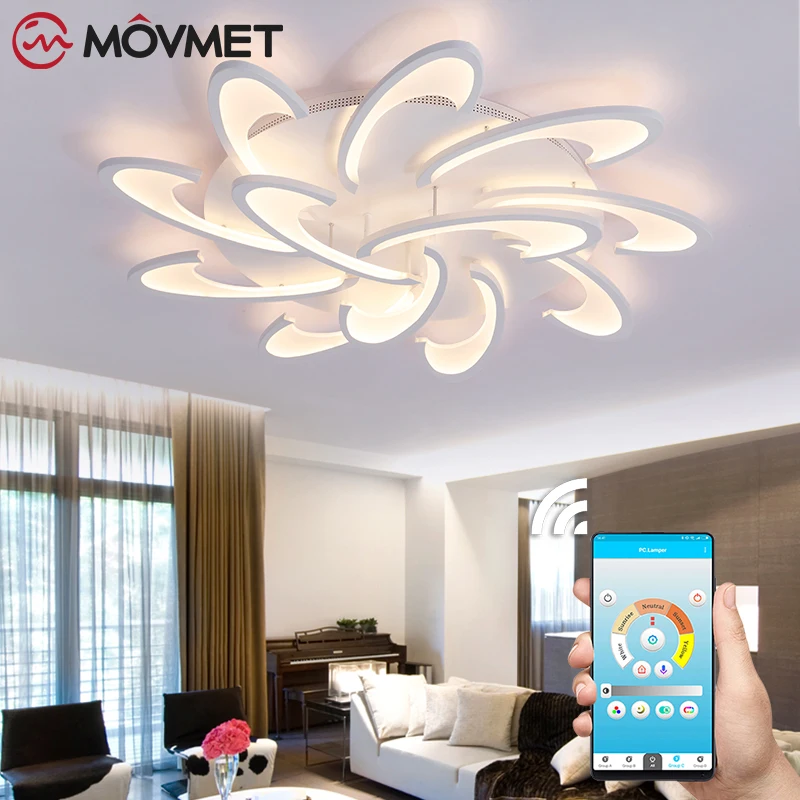 Modern Flowers LED Chandelier For Living Room Bedroom remote control/APP support Home design lighting
Modern Flowers LED Chandelier For Living Room Bedroom remote control/APP support Home design lighting