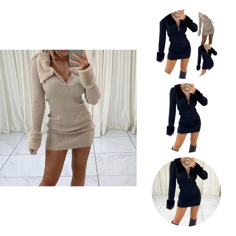 Tight Slim Dress Zipper Neckline Tight Hip Charming Women Tight Waist Bodycon Dress
Tight Slim Dress Zipper Neckline Tight Hip Charming Women Tight Waist Bodycon Dress