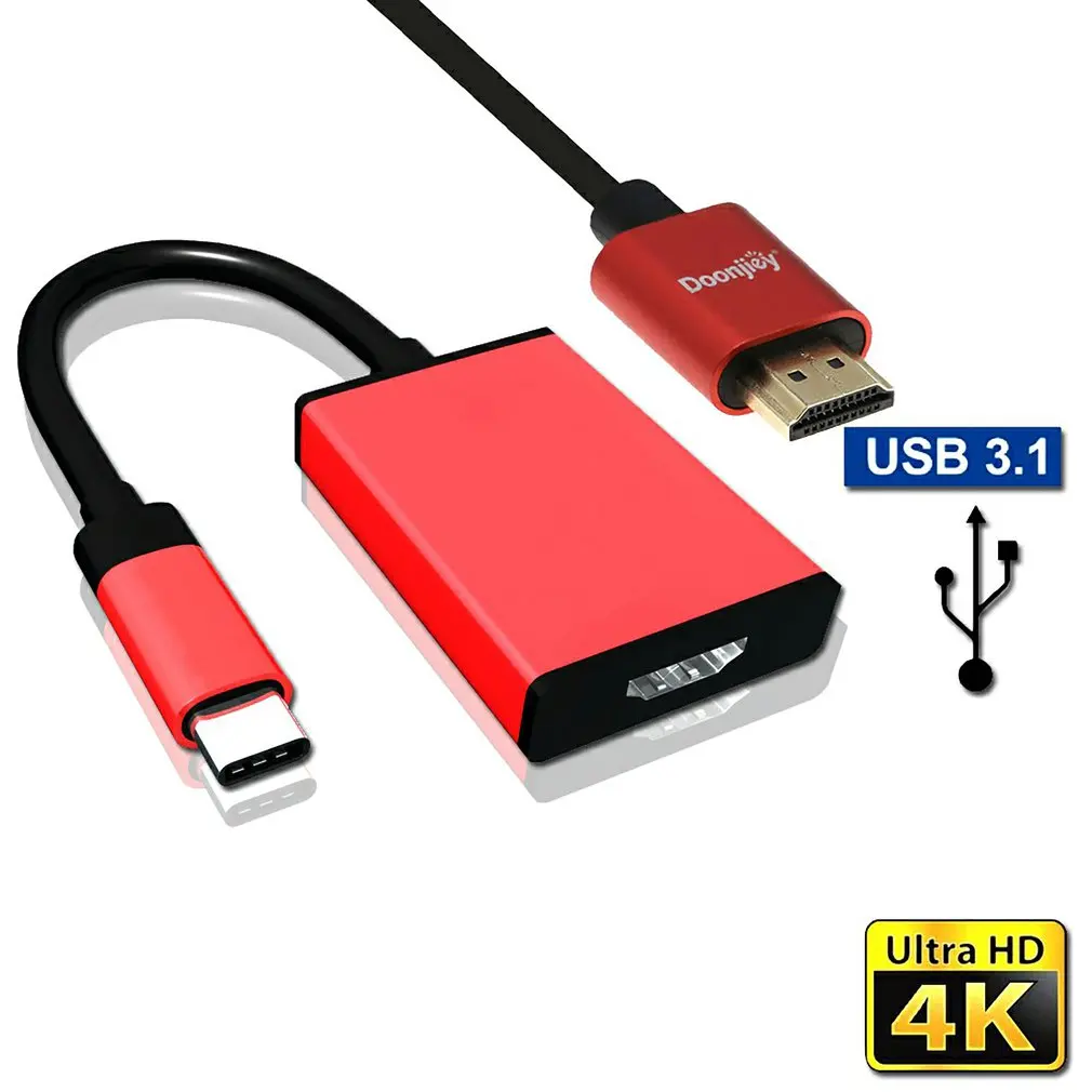 USB-C 3.1 Male To HDMI-compatible Female Adapter High Quality Audio Converter + 1M 4K Audio Cable For Computer Laptop Smartphone 
USB-C 3.1 Male To HDMI-compatible Female Adapter High Quality Audio Converter + 1M 4K Audio Cable For Computer Laptop Smartphone