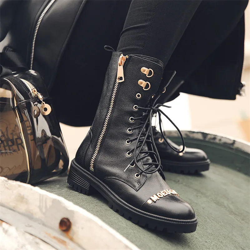 Meotina Real Leather Motorcycle Boots Women Natural Genuine Leather Block Heels Ankle Boots Zipper Round Toe Shoes Ladies Autumn
Meotina Real Leather Motorcycle Boots Women Natural Genuine Leather Block Heels Ankle Boots Zipper Round Toe Shoes Ladies Autumn
