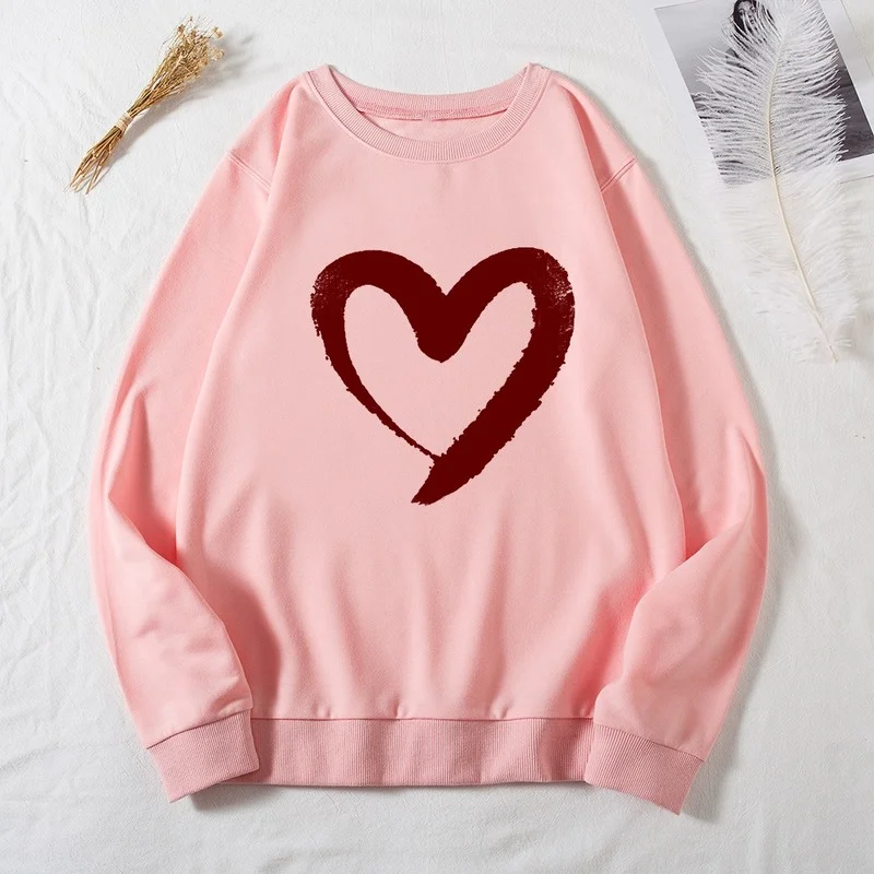 Autumn Graphic Women Casual Pullovers Red Heart Print Female Fashion Sweatshirts Ladies Regular Daily Loose O-Neck Hoodless Tops 
Autumn Graphic Women Casual Pullovers Red Heart Print Female Fashion Sweatshirts Ladies Regular Daily Loose O-Neck Hoodless Tops