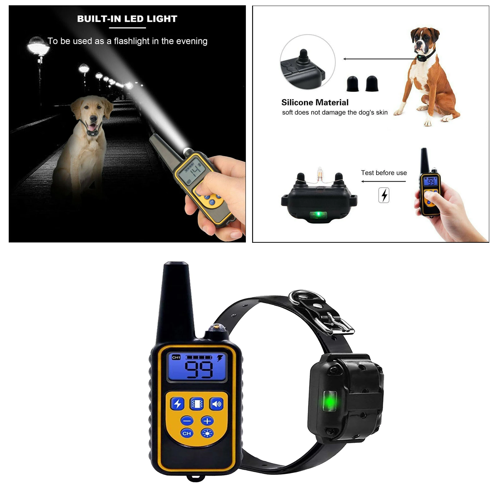 Dog Training Collar - Rechargeable Dog Shock Collar with Beep, Vibration and Shock Training Modes, Long Remote Range for Dogs
Dog Training Collar - Rechargeable Dog Shock Collar with Beep, Vibration and Shock Training Modes, Long Remote Range for Dogs