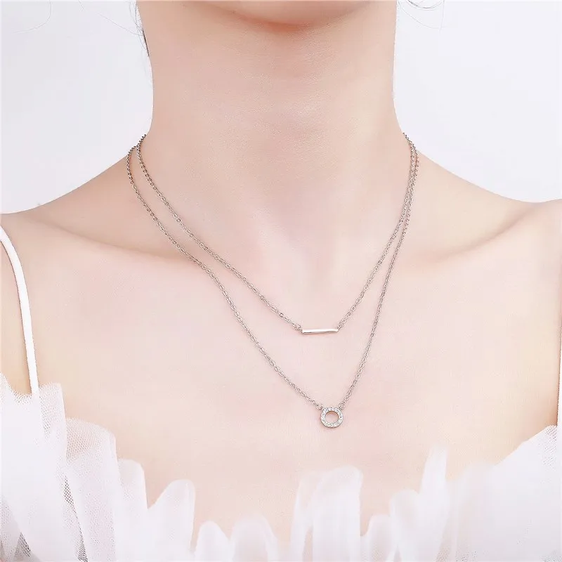 2021 New Fashion Jewelry Kpop Accessoires Summer Double Layers Ziron Pendant Necklace for Women Metal Choker Chain
2021 New Fashion Jewelry Kpop Accessoires Summer Double Layers Ziron Pendant Necklace for Women Metal Choker Chain