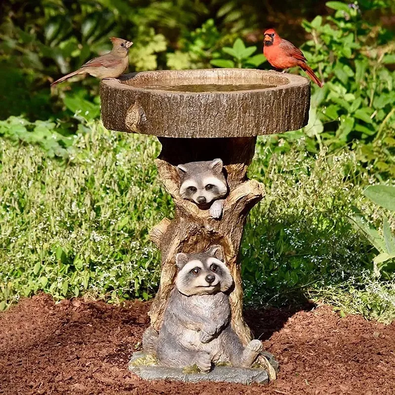 Best selling new garden decoration creative courtyard bird feeder raccoon ornaments resin crafts.
Best selling new garden decoration creative courtyard bird feeder raccoon ornaments resin crafts.
