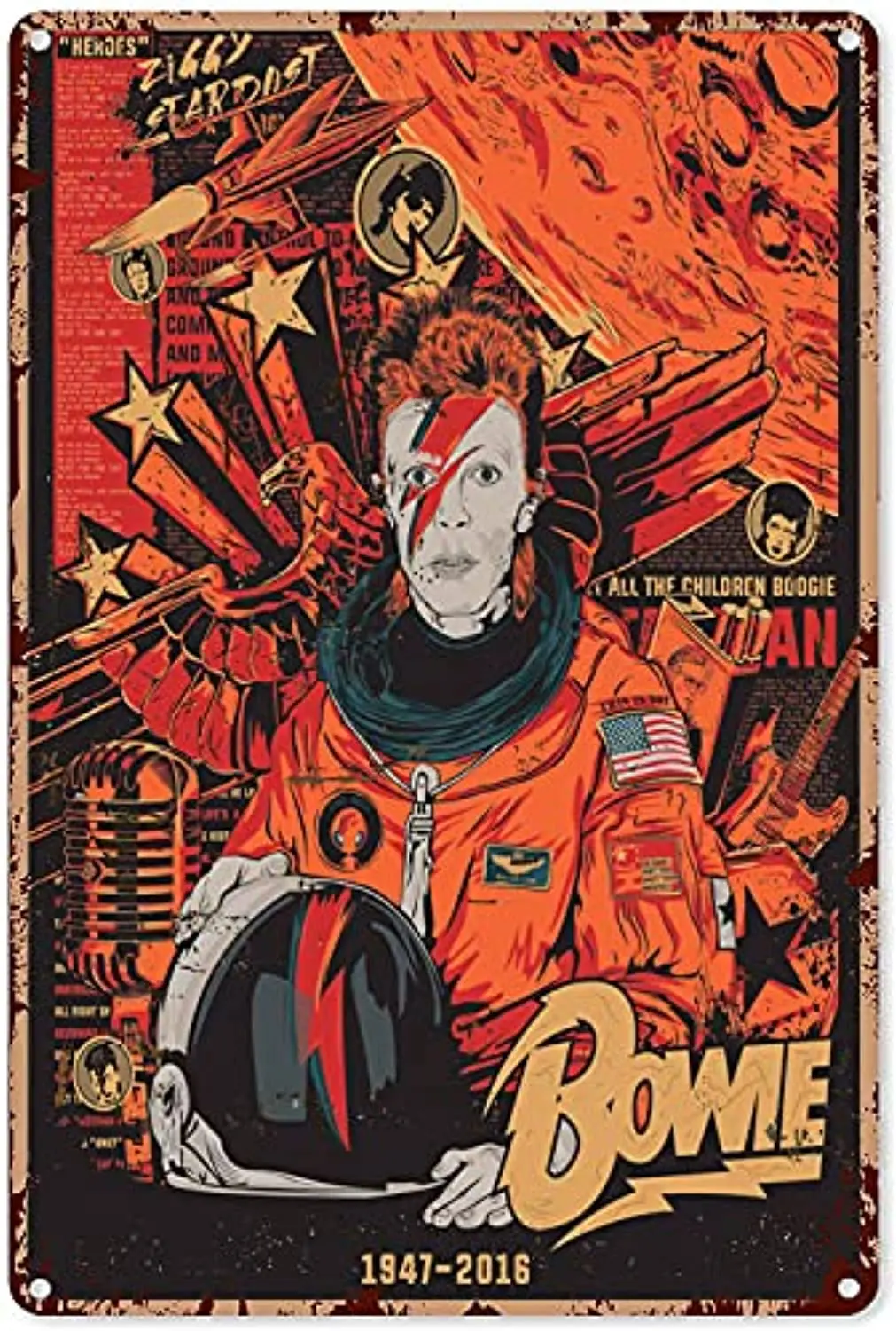 Film Art Decor Bowin Tin Sign Decoration Vintage Chic Metal Poster Wall Decor Art Gift for Man Cave Bar Cafe Garage Outdoor
Film Art Decor Bowin Tin Sign Decoration Vintage Chic Metal Poster Wall Decor Art Gift for Man Cave Bar Cafe Garage Outdoor