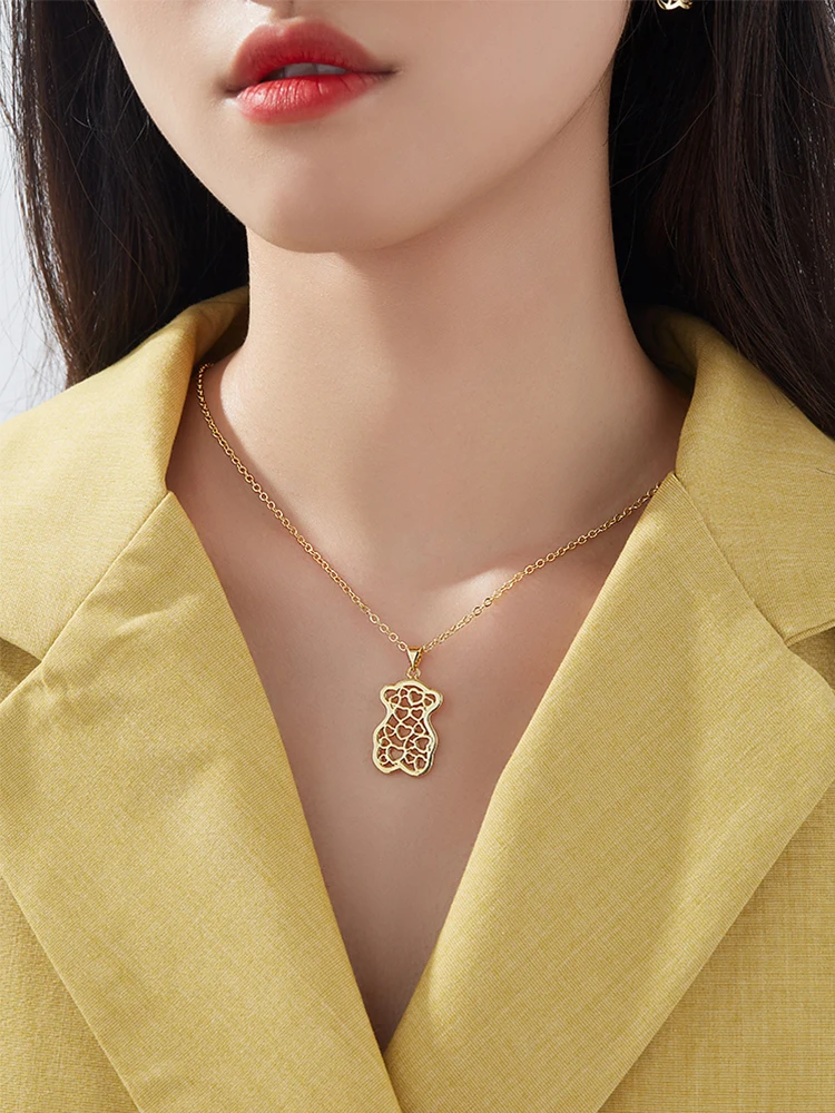 ZEMIOR Classic Art Hollow Heart To Heart Bear Shape Pendant Jewelry Sets For Women And Men Unisex Necklaces Earrings Ring Sets
ZEMIOR Classic Art Hollow Heart To Heart Bear Shape Pendant Jewelry Sets For Women And Men Unisex Necklaces Earrings Ring Sets
