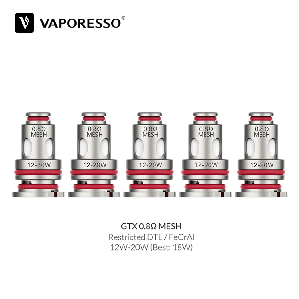 Original Vaporesso GTX Coil 0.8ohm Mesh Coil Atomizer Core For TARGET PM8/GTX ONE/LUXE PM40/SWAG PX80 Electronic Cigarette
Original Vaporesso GTX Coil 0.8ohm Mesh Coil Atomizer Core For TARGET PM8/GTX ONE/LUXE PM40/SWAG PX80 Electronic Cigarette