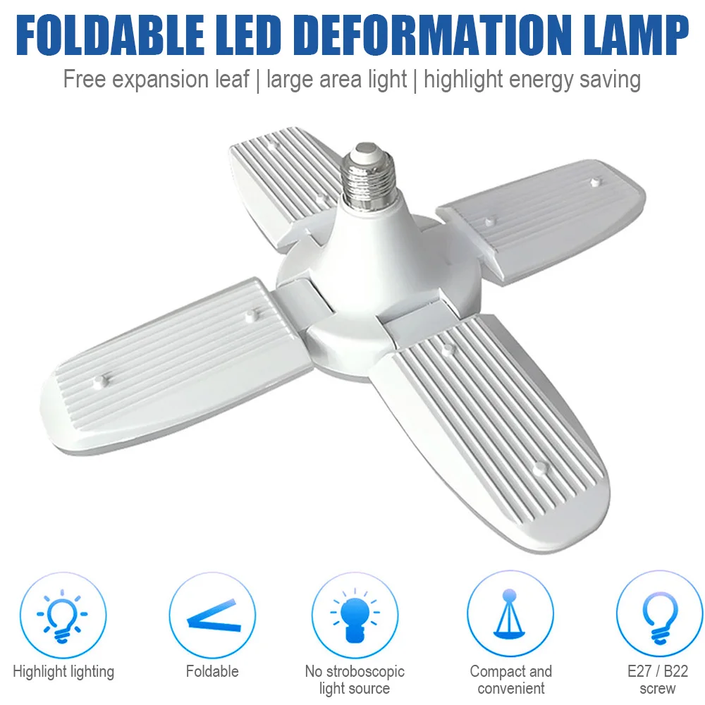 LED Garage Light LED High Bay Workshop Ceiling Light Warehouse Lighting Bulb 90LM/W Adjustable 4 Leaf Deformable Lamp For Garage
LED Garage Light LED High Bay Workshop Ceiling Light Warehouse Lighting Bulb 90LM/W Adjustable 4 Leaf Deformable Lamp For Garage